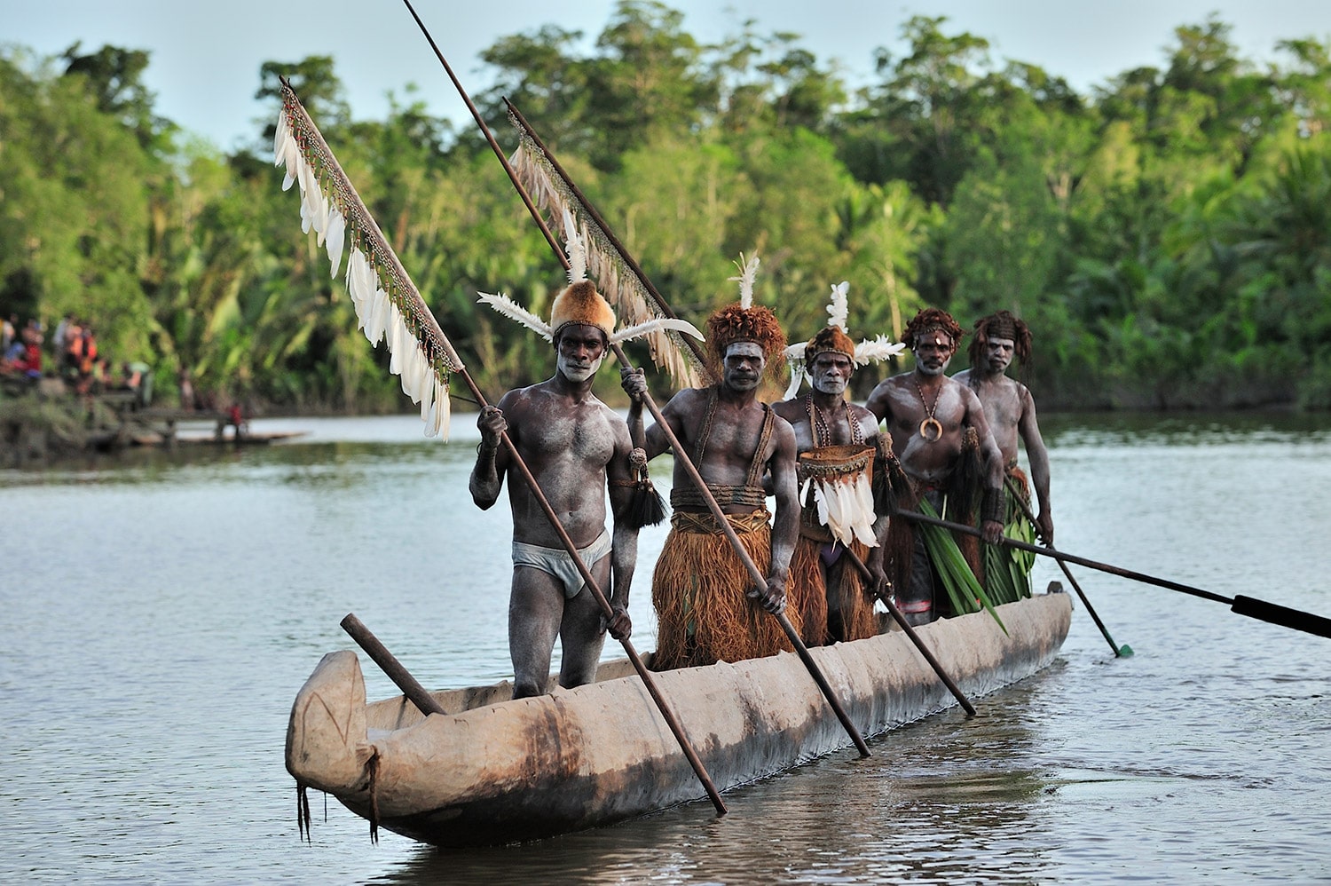 Asmat tribe in boat